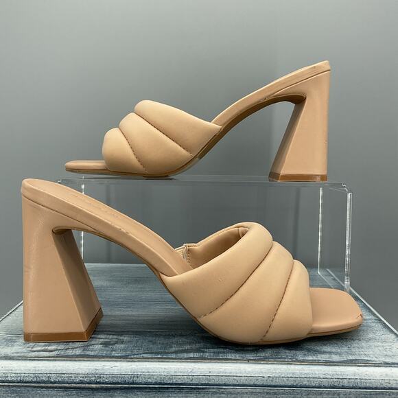 NEW Open Edit Women’s Sheena Puffy Strap Sandals Beige Size 9M - Picture 1 of 11